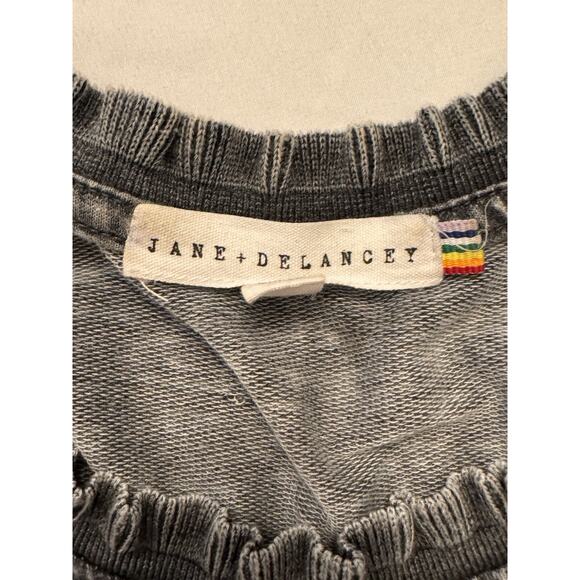 JANE & DELANCEY Top Sz M Gray, Sleeveless, Gorpcore, Soft Burnout LagenLook - Picture 4 of 8